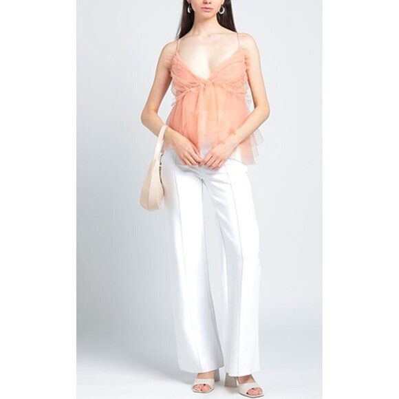 FORTE FORTE Tulle Flounce Top Rose Pink Womens Size 1 US 4 - Picture 2 of 13